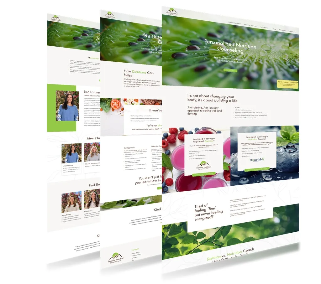 Essential Nutrition — vista del sitio web