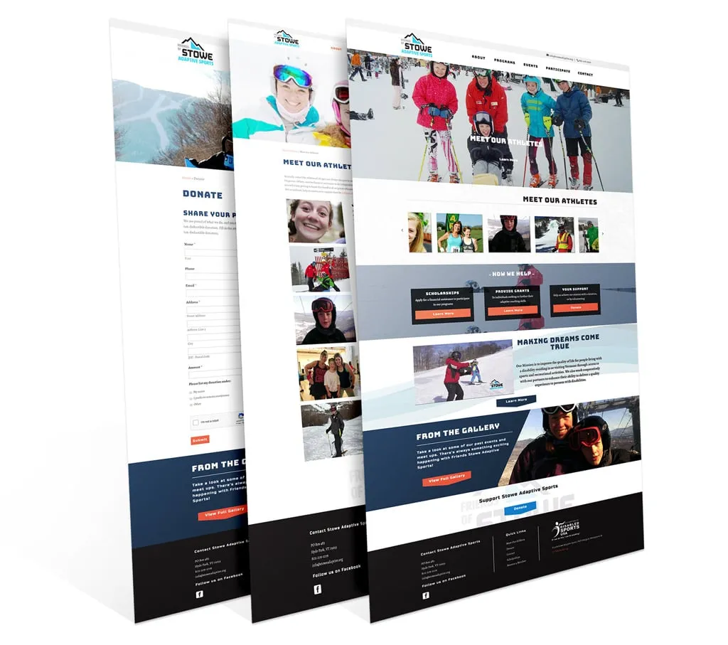 Green Mountain Adaptive Sports — website preview