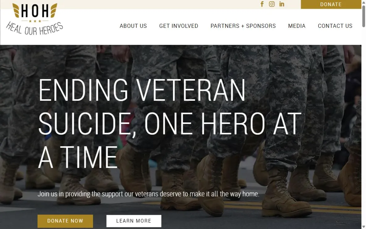 Operation Heal Our Heroes website preview