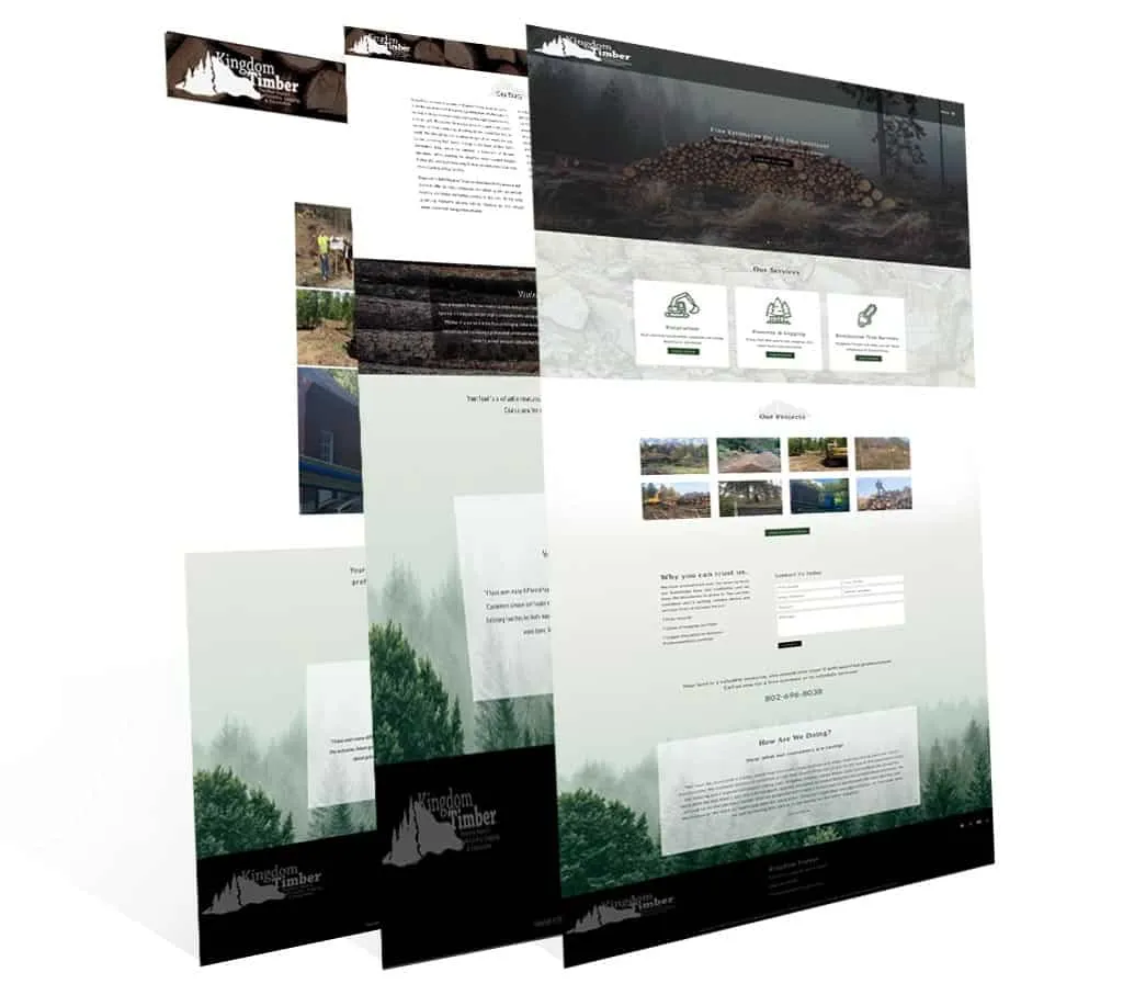 Kingdom Timber — vista del sitio web